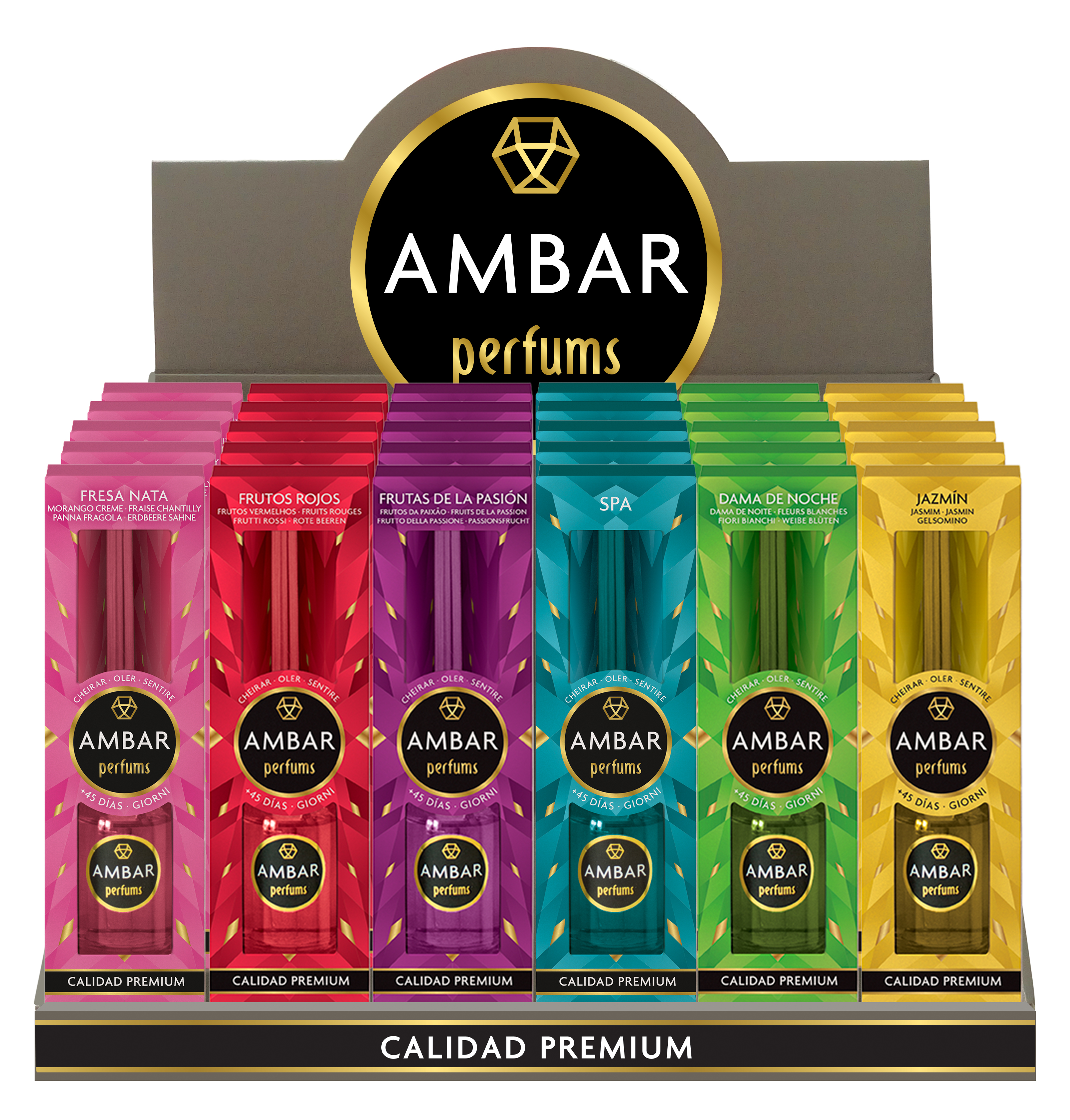 EXPOSITOR SOBREMESA MIKADO 30ML AMBAR 24 UND
