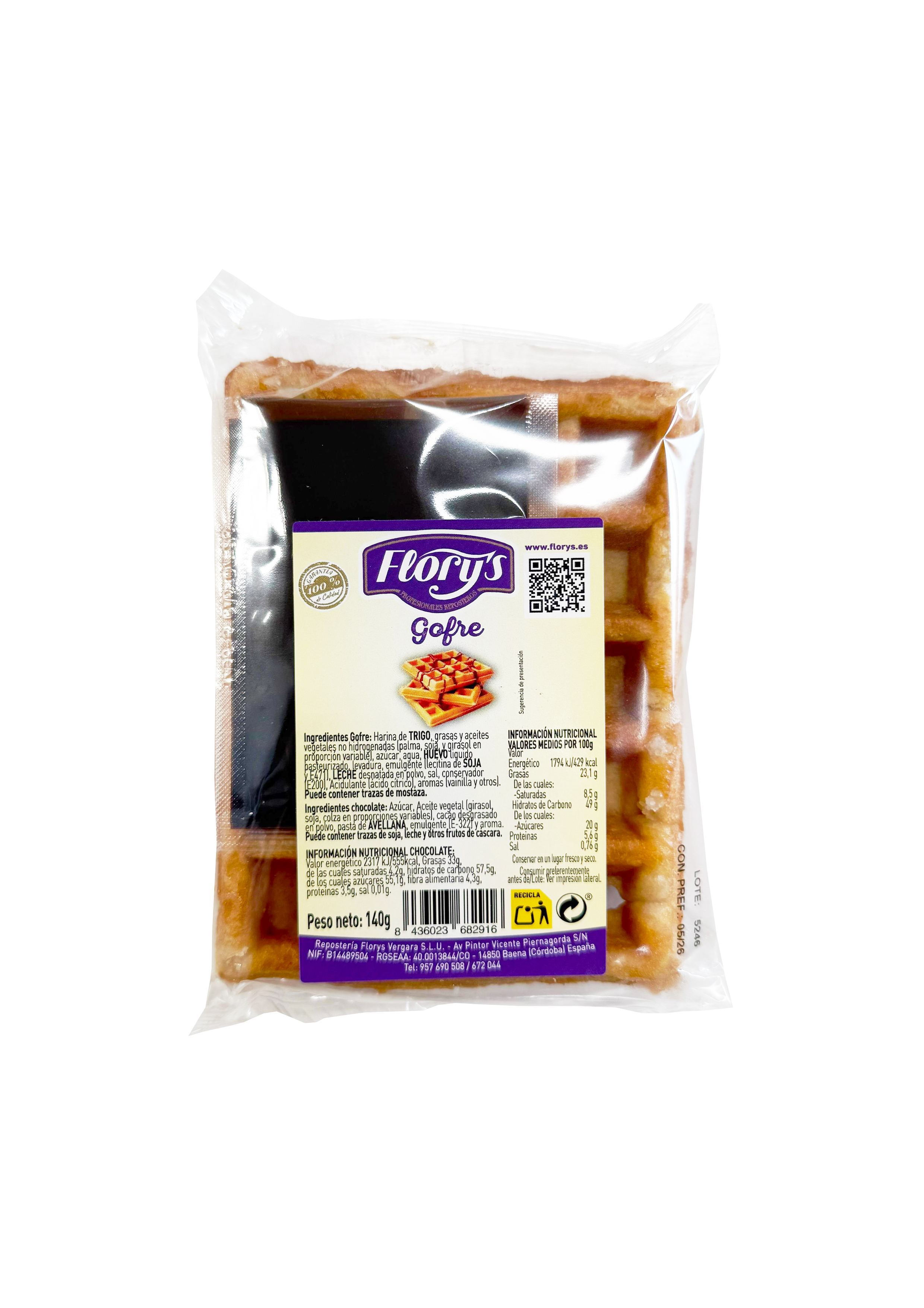 GOFRES CON CHOCOLATE 140GX14UND