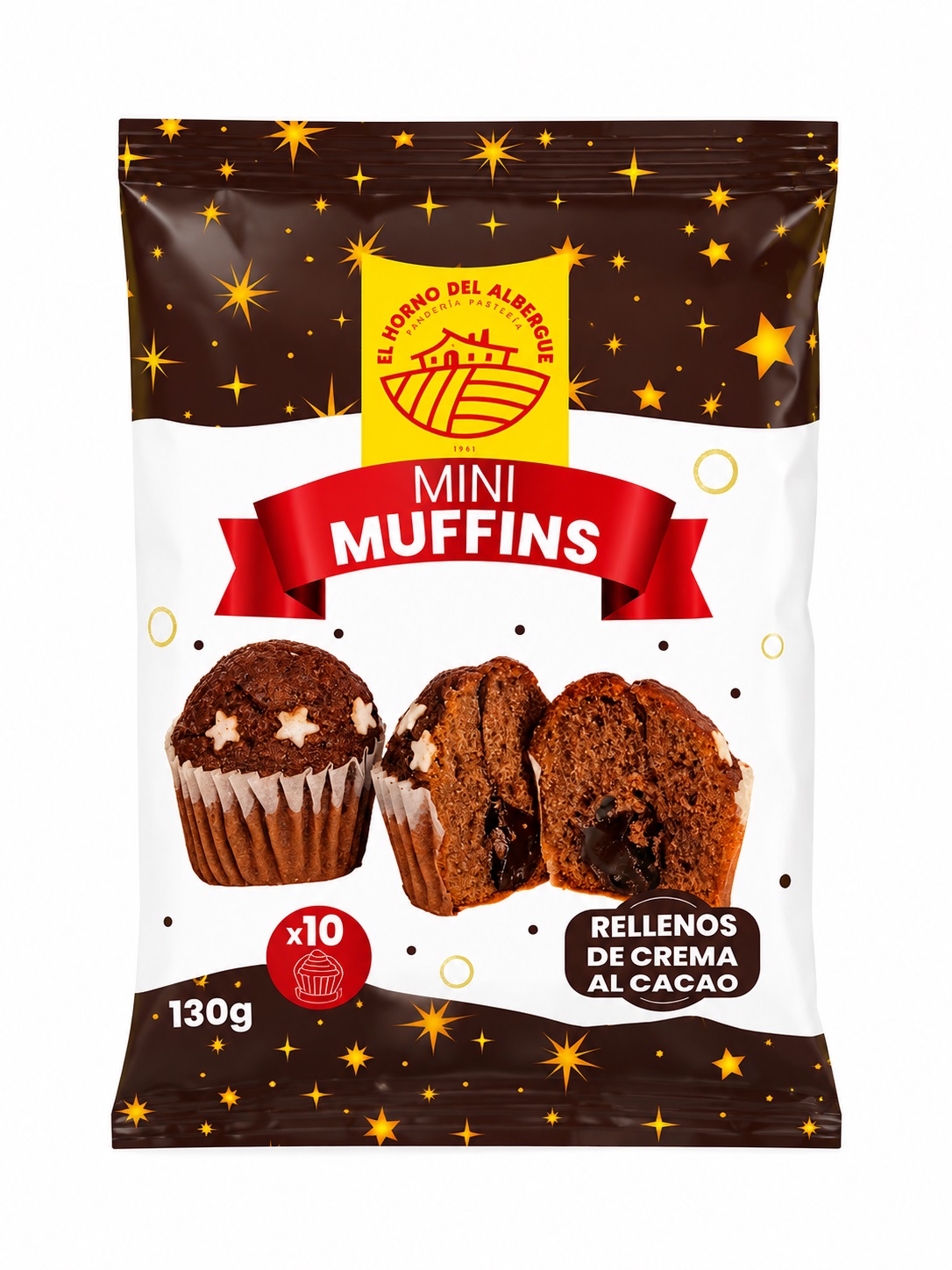 MINI MUFFINS ESTRELLA RELL CHOCO 130GRS